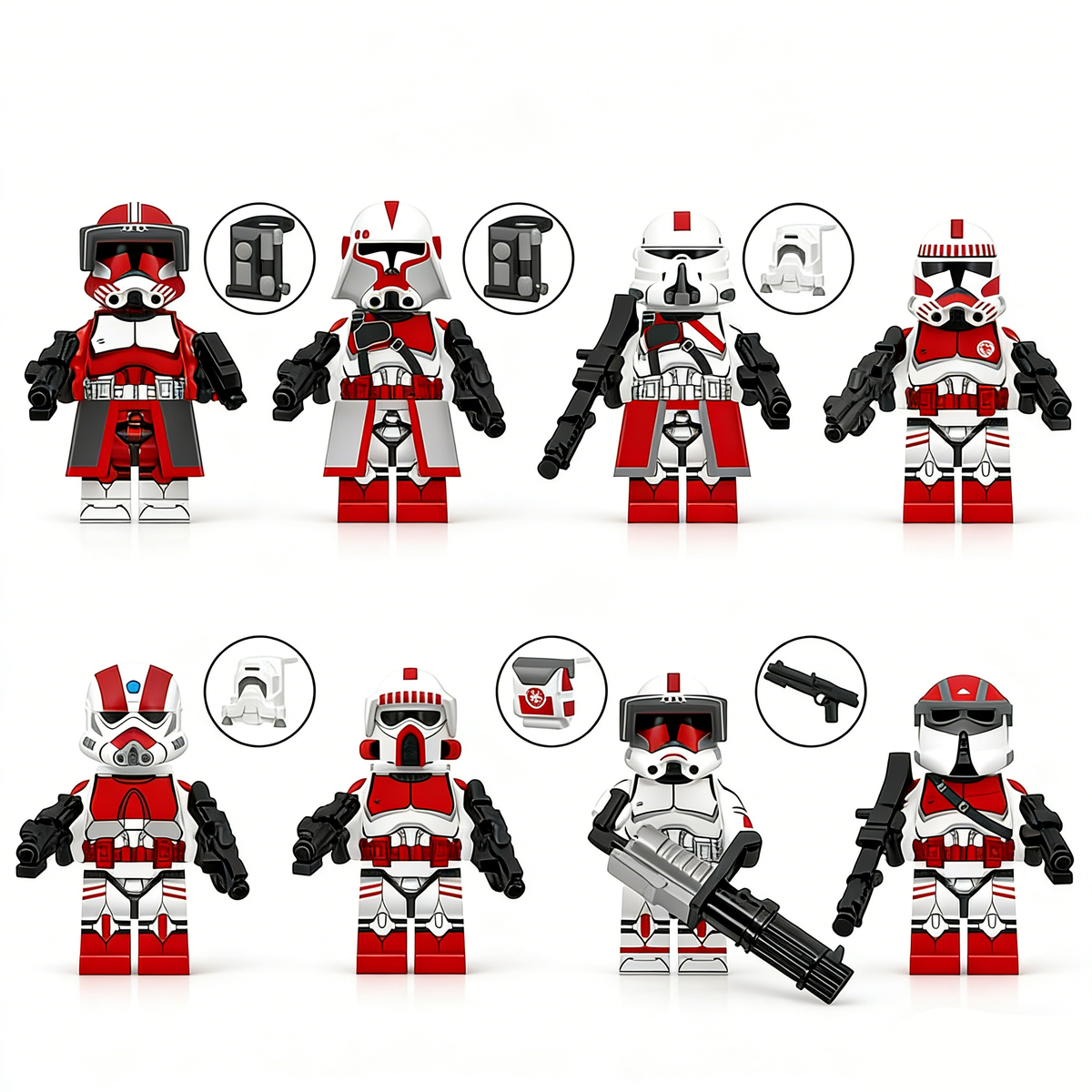 8pcs Commander Fox Coruscant Guard Trooper Custom Minifigure Set product image