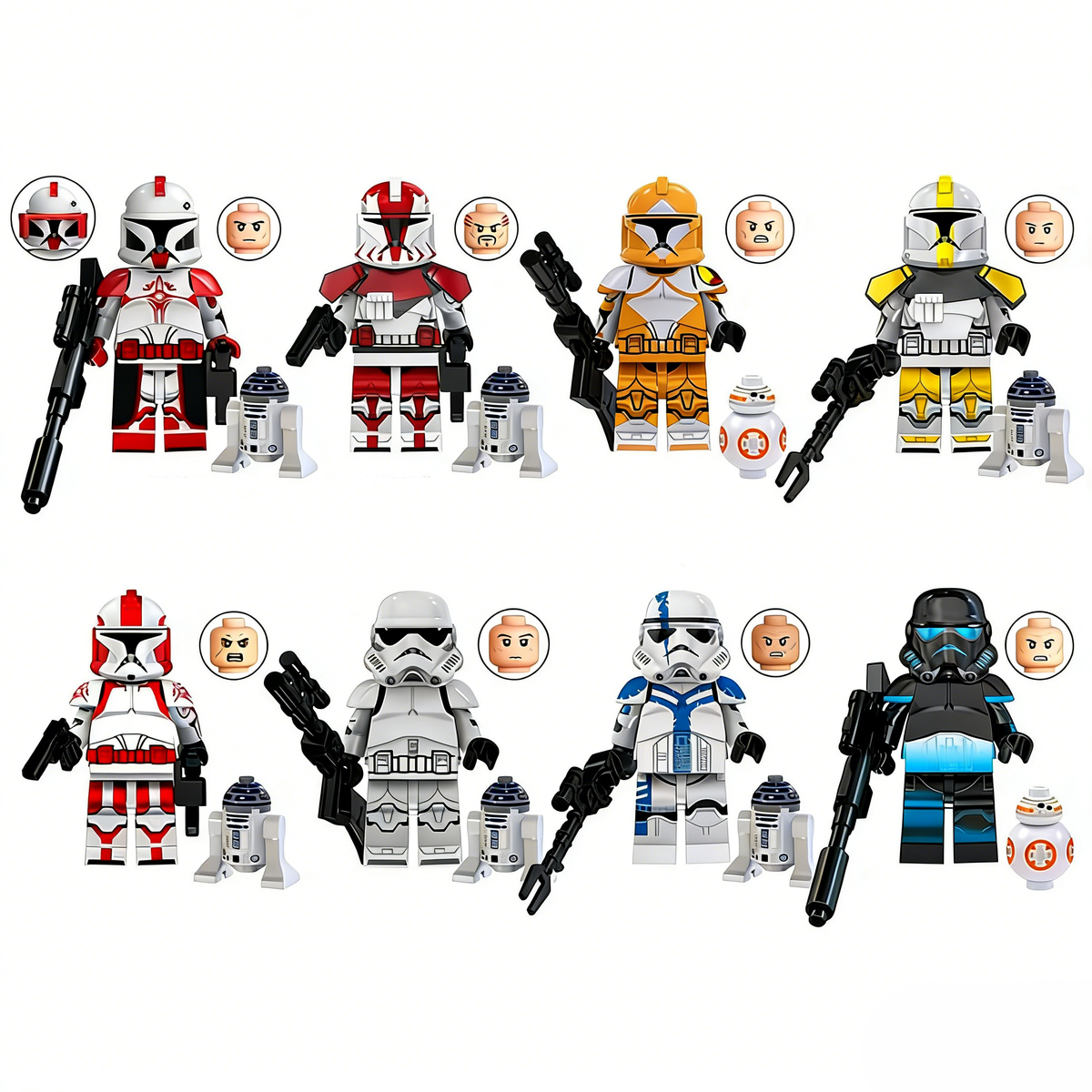 8pcs Commander Fox Bly Stone Trooper Custom Minifigure Set product image