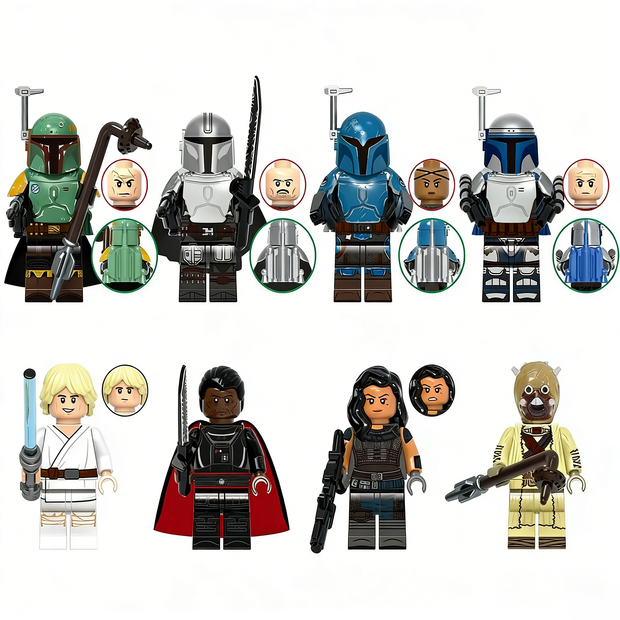 8pcs Boba Fett Din Djarin Jango Fett Custom Minifigure Set product image