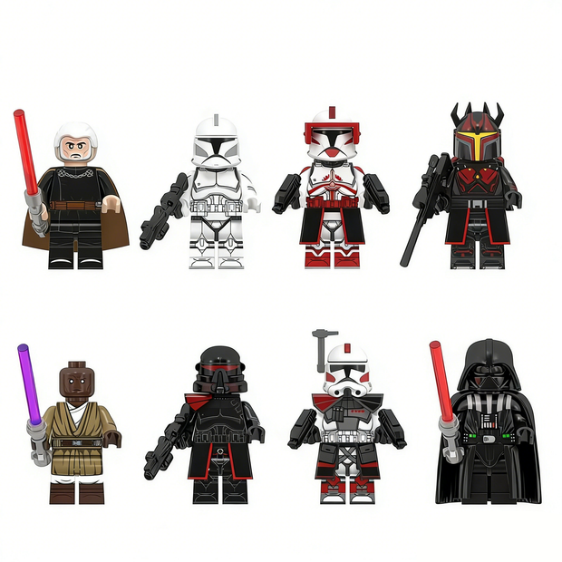 8pcs Count Dooku Darth Vader Mace Windu Custom Minifigure Set product image