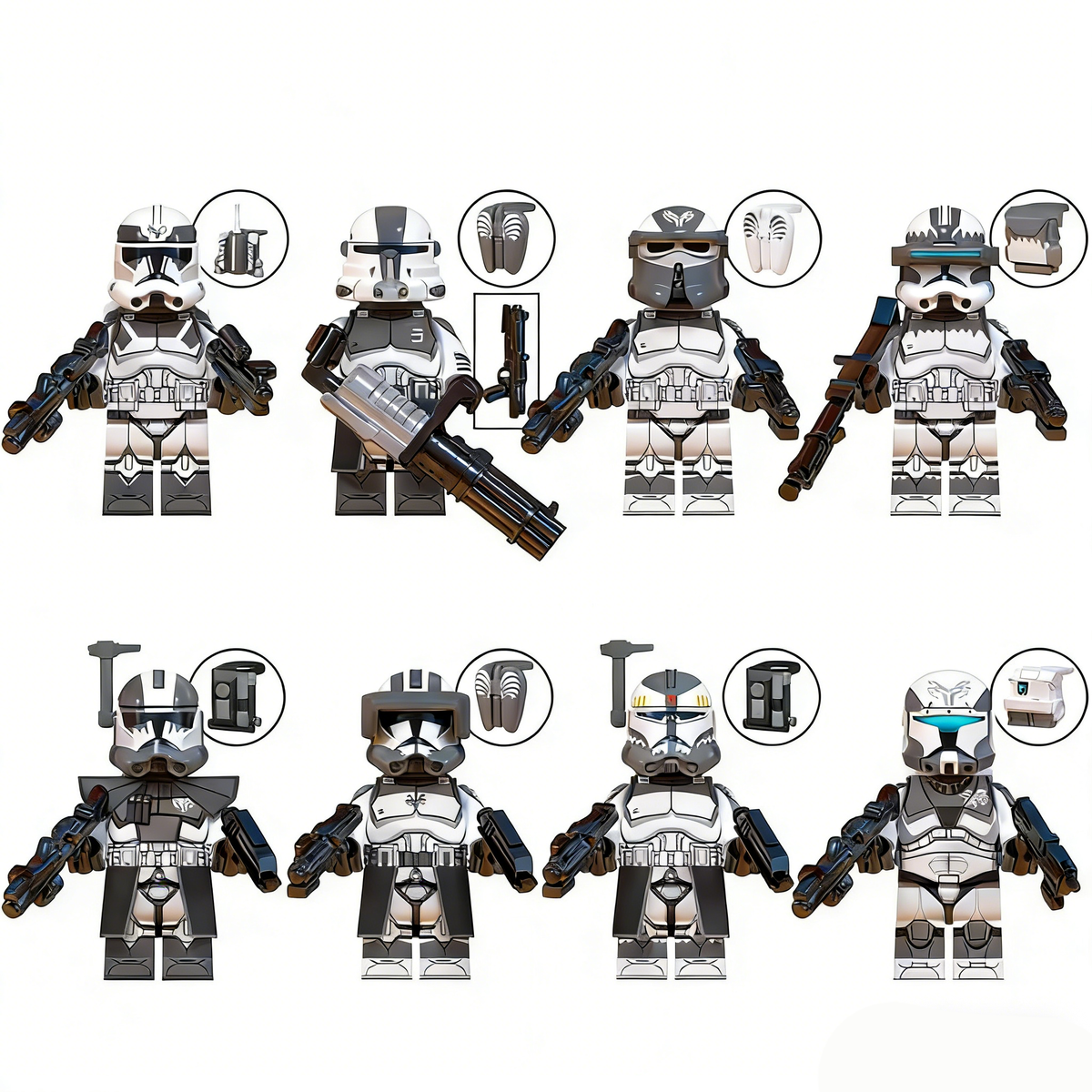 8pcs Wolfpack Trooper Commander Wolffe Custom Minifigure Set product image