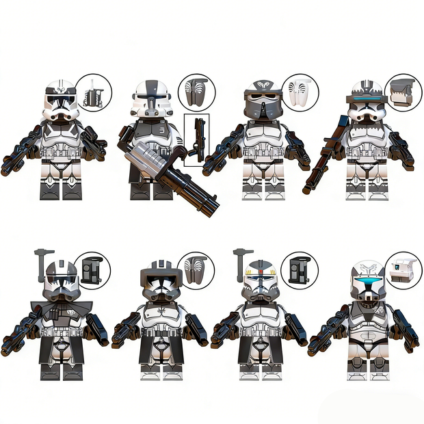 8pcs Wolfpack Trooper Commander Wolffe Custom Minifigure Set product image