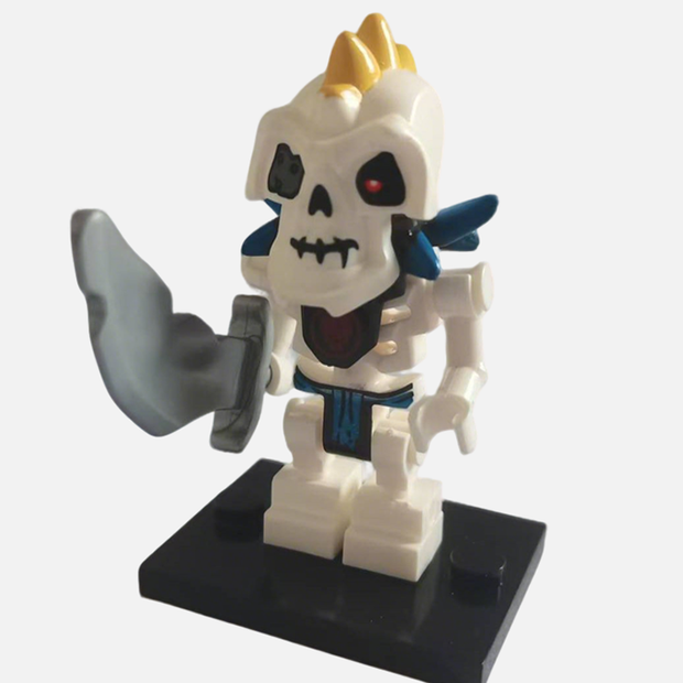 Samukai Four-Armed Skeleton Custom Brick-Compatible Mini Figure with Axe