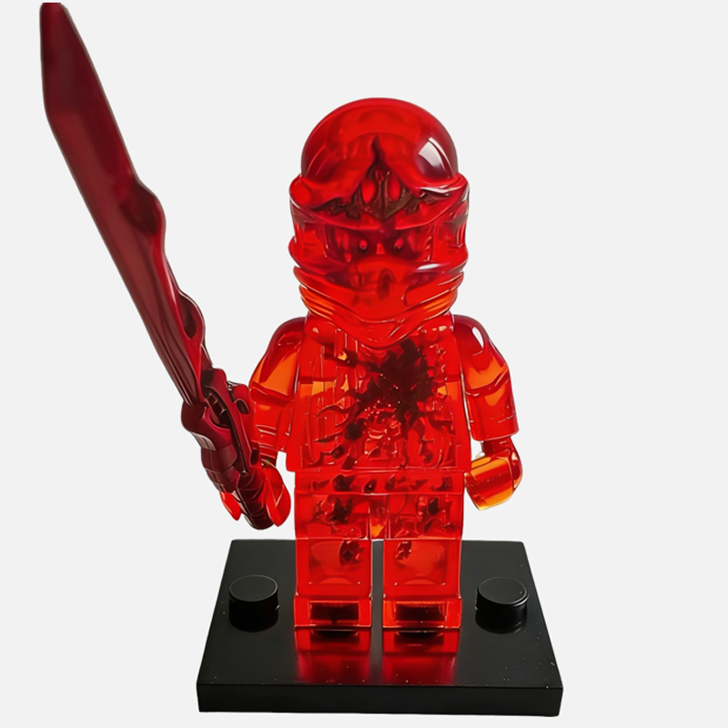 Kai Fire Ninja Custom Brick-Compatible Mini Figure with Sword