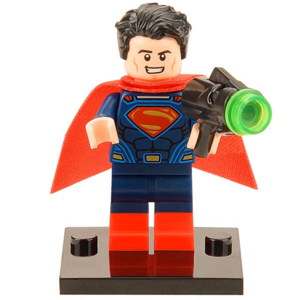 Superman Custom Minifigure Holding Weapon Standing Pose High-Quality ABS Plastic
