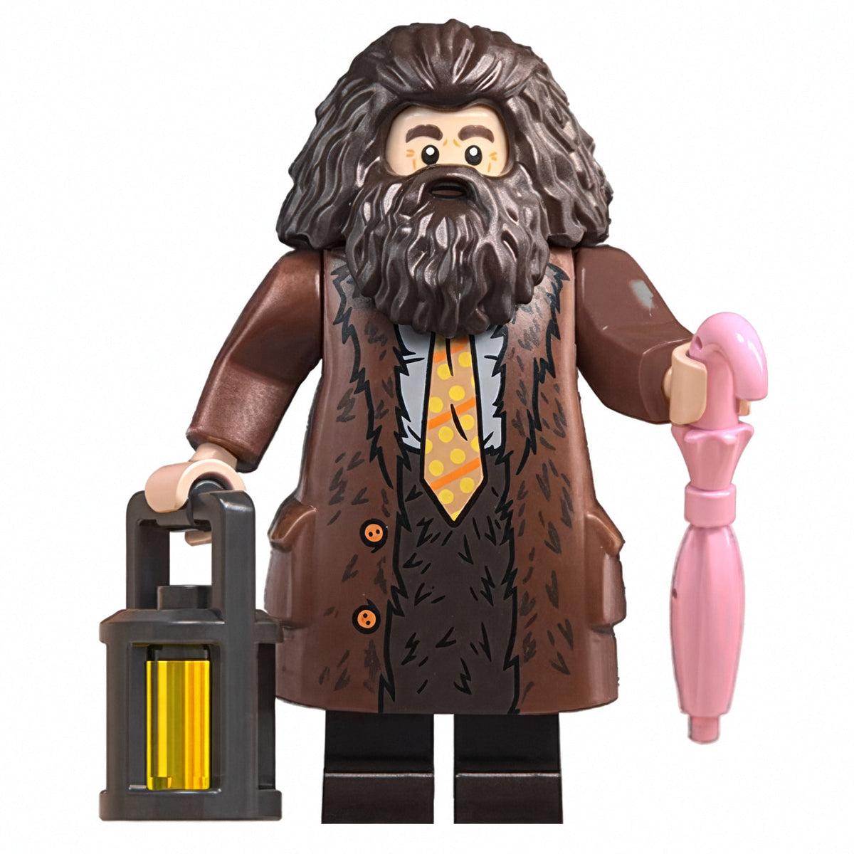 Hagrid Custom Brick-Compatible Mini Figure with Lantern & Umbrella