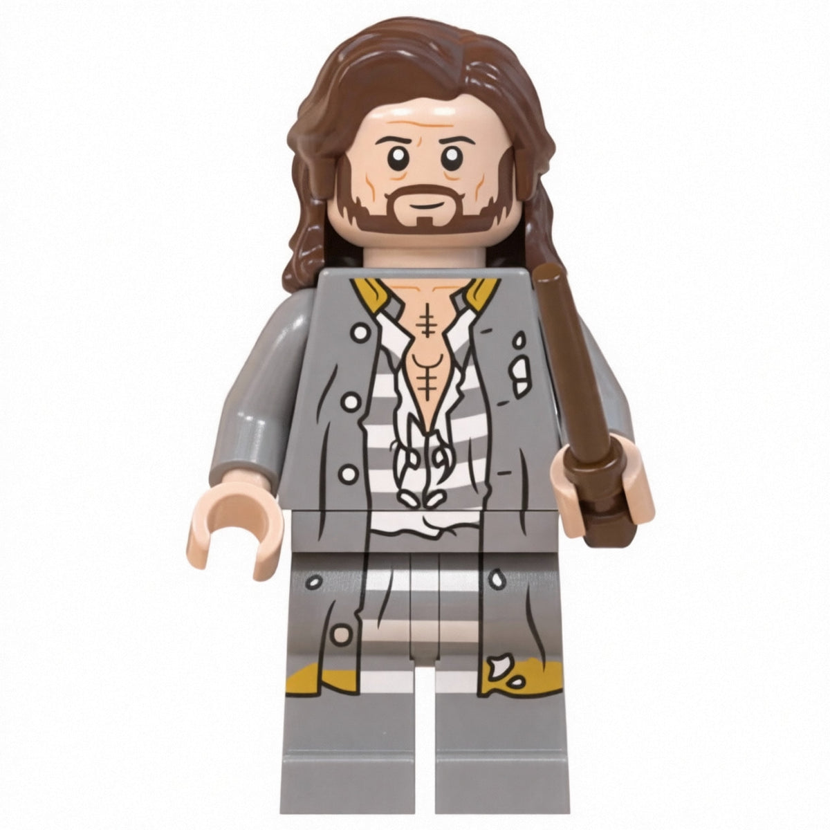 Rubeus Hagrid Custom Brick-Compatible Mini Figure with Staff