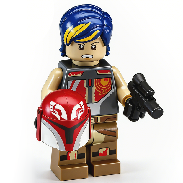 Sabine Wren Custom Minifigure with Helmet and Blaster product image