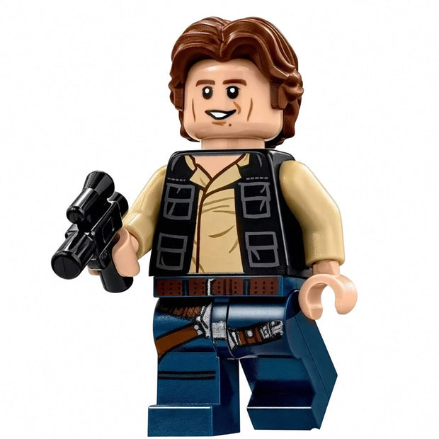 Han Solo Classic Smuggler Blaster Custom Brick-Compatible Minifigure