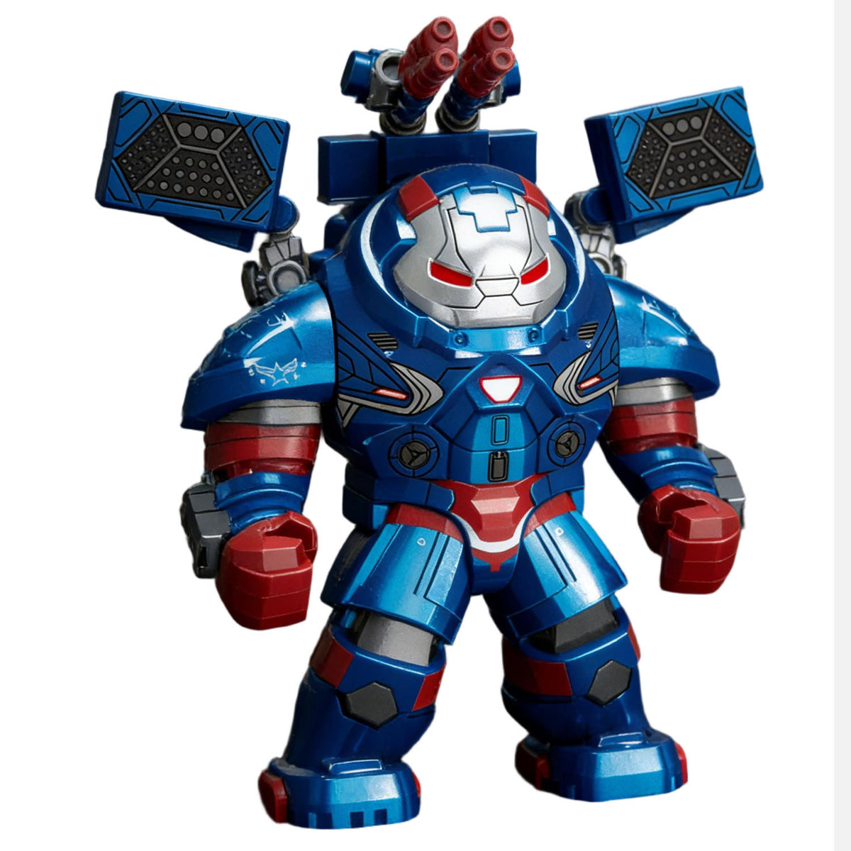 Iron Patriot Blue Red Heavy Armor Custom Big Figure
