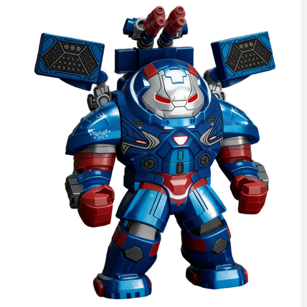 Iron Patriot Blue Red Heavy Armor Custom Big Figure