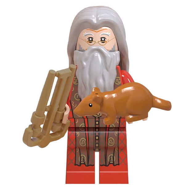 Albus Dumbledore Custom Brick-Compatible Mini Figure with Basin & Rat