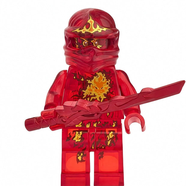 Kai True Potential Fire Ninja Custom Brick-Compatible Mini Figure with Sword
