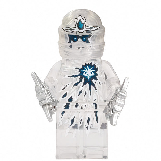 Zane True Potential Ice Ninja Custom Brick-Compatible Mini Figure with Blasters