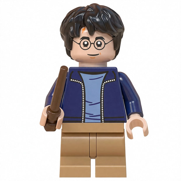 Harry Custom Brick-Compatible Mini Figure with Wand
