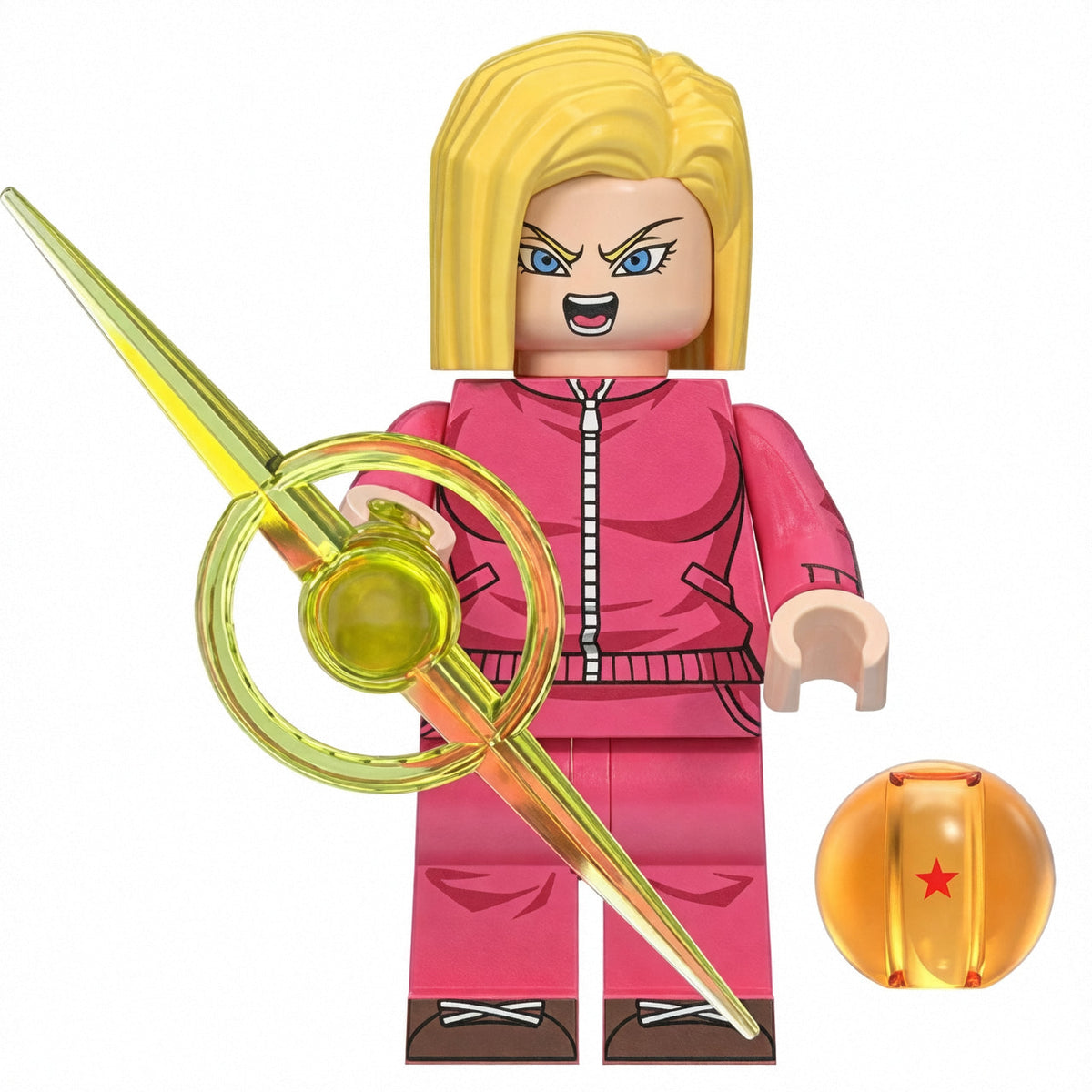 Android 18 Custom Minifigure with Energy Blade product image