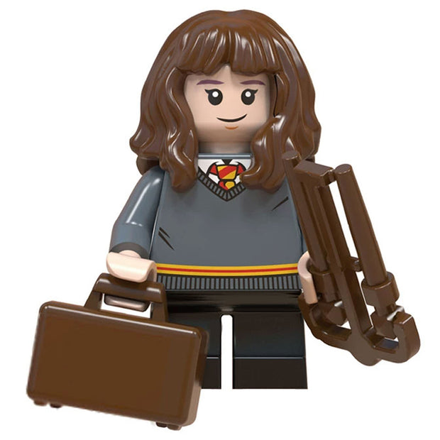 Hermione Granger Custom Brick-Compatible Mini Figure with Suitcase & Wand