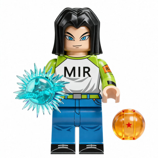Android 17 Ranger Outfit Custom Minifigure with Energy Sphere product image