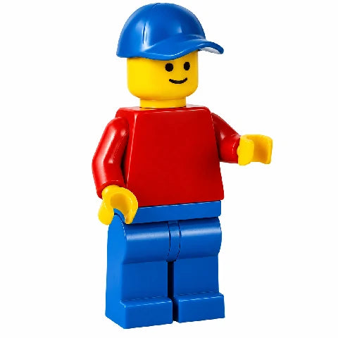 Classic Minifigure pln196 Red Torso Blue Cap Legs