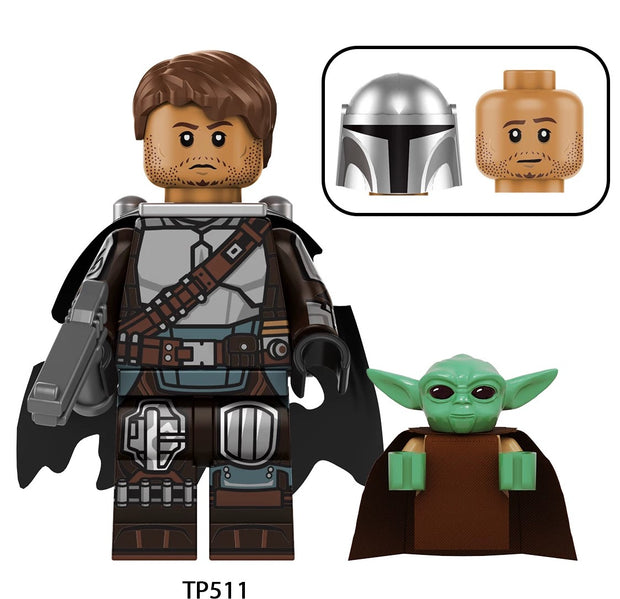 Din Djarin Mandalorian Warrior and Grogu Custom Minifigure Options