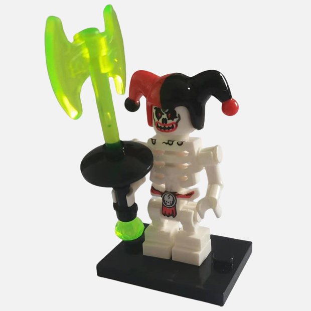 Undead Jester Custom Brick-Compatible Mini Figure with Axe