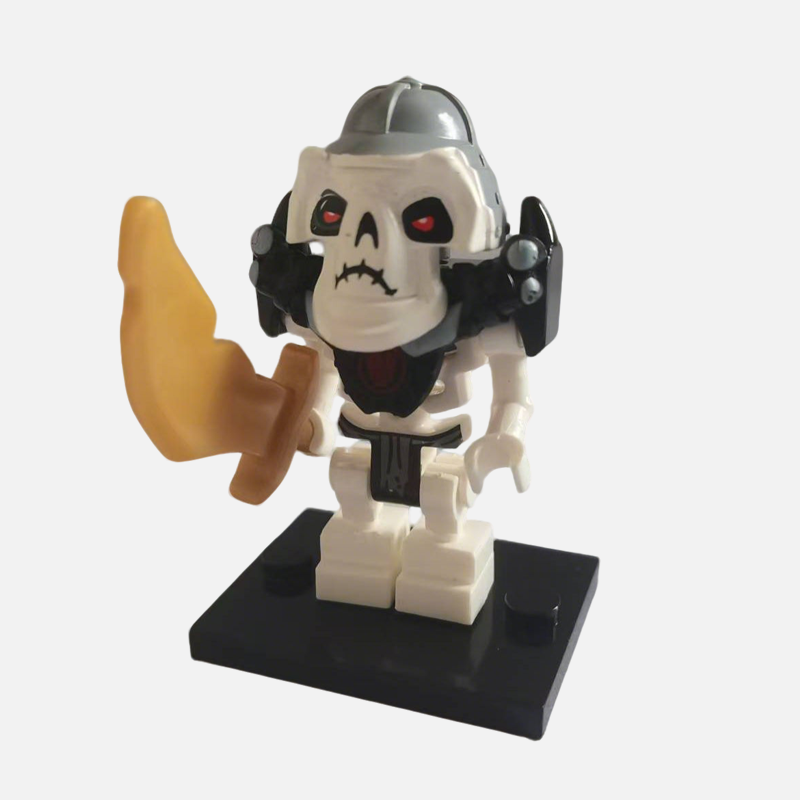 Nuckal Skeleton General Custom Brick-Compatible Mini Figure with Flame